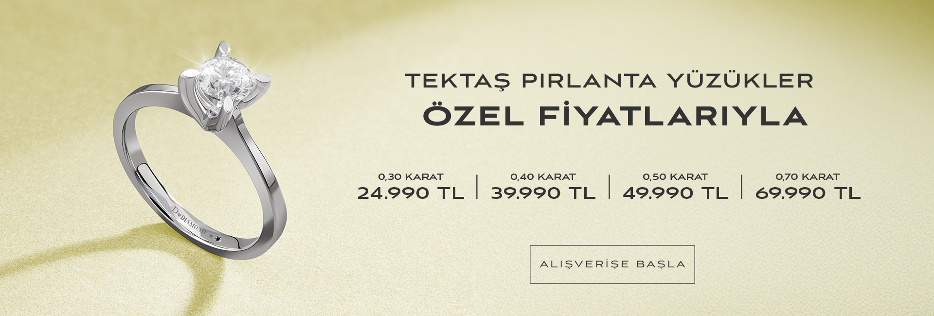 Tektkaş Pırlanta Yüzükler Özel Fiyatlarıyla!