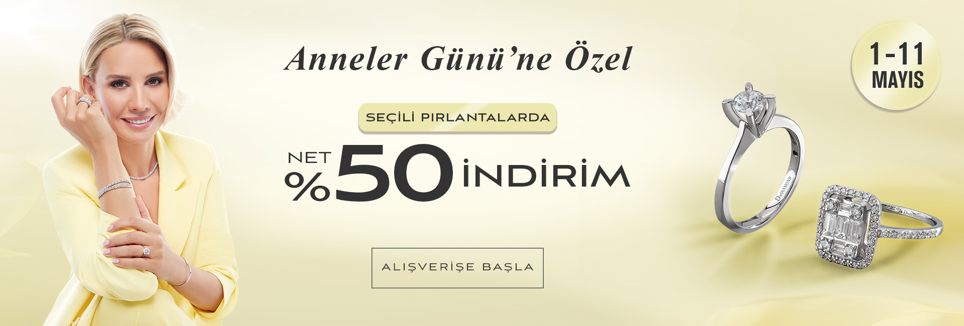 Kaçırılmayacak Pırlanta Fırsatları Net %50 İndirim!