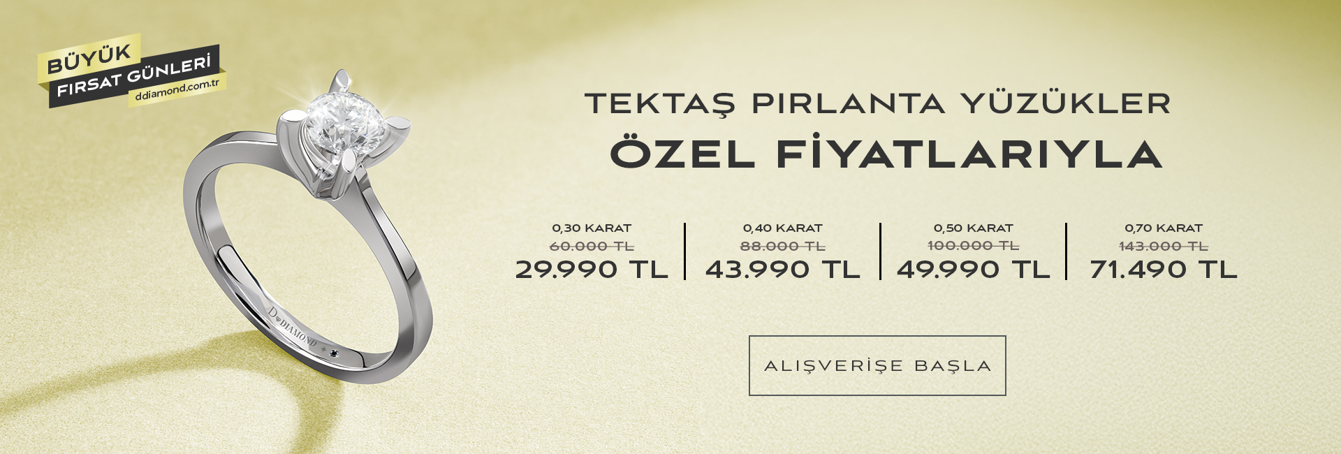 Tektkaş Pırlanta Yüzükler Özel Fiyatlarıyla!