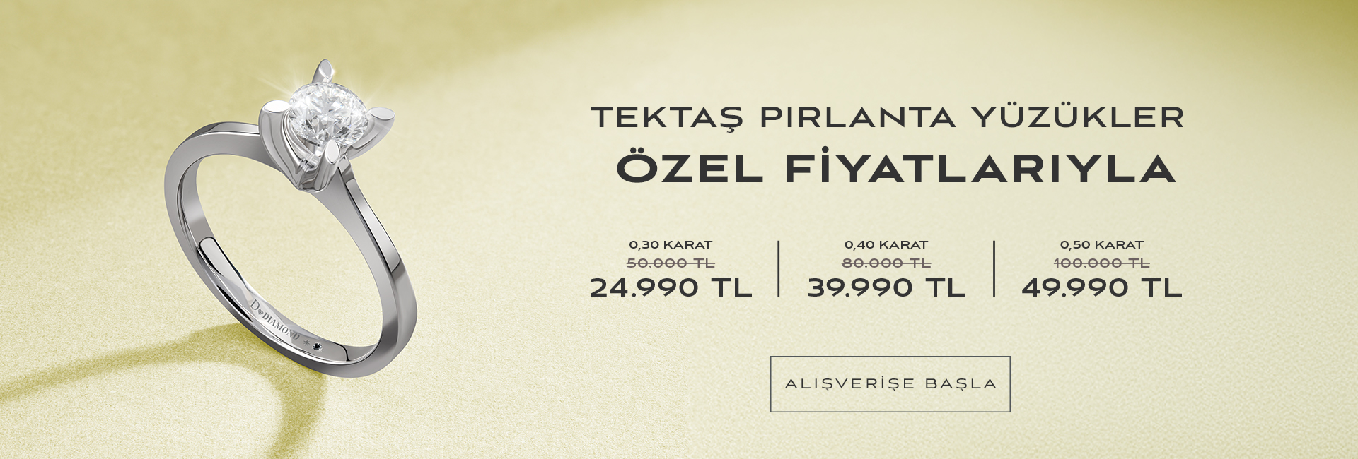 Tektkaş Pırlanta Yüzükler Özel Fiyatlarıyla!