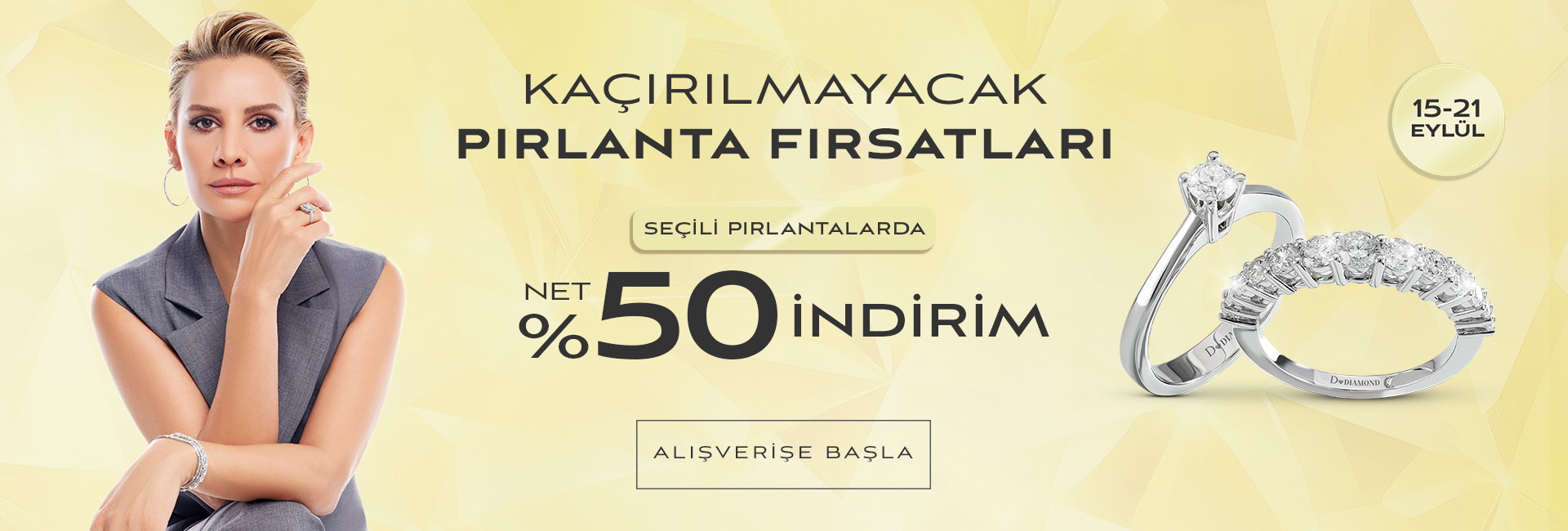Kaçırılmayacak Pırlanta Fırsatları Net %50 İndirim!