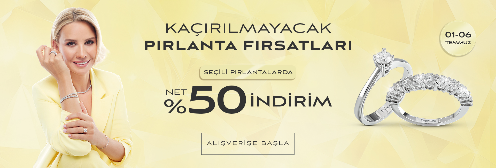 Kaçırılmayacak Pırlanta Fırsatları Net %50 İndirim!