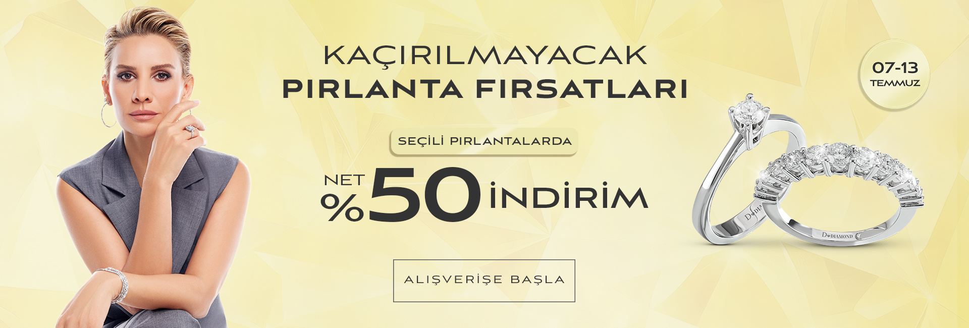 Kaçırılmayacak Pırlanta Fırsatları Net %50 İndirim!