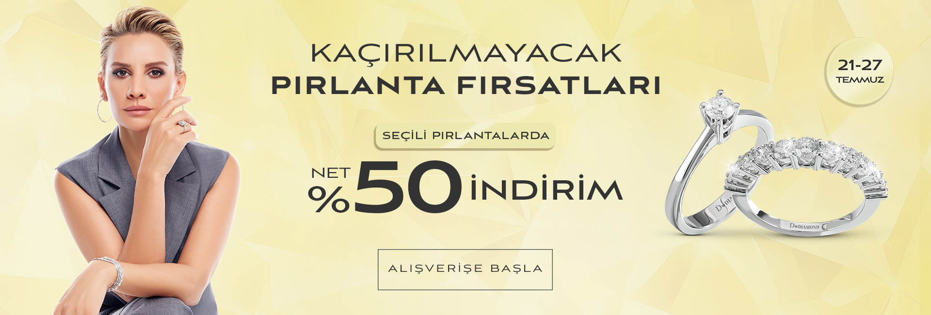 Kaçırılmayacak Pırlanta Fırsatları Net %50 İndirim!