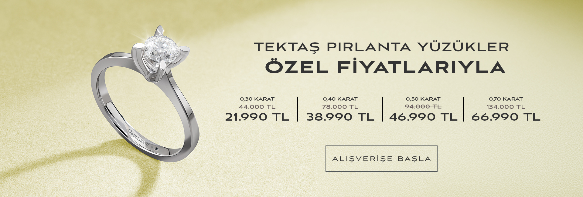 Tektkaş Pırlanta Yüzükler Özel Fiyatlarıyla!