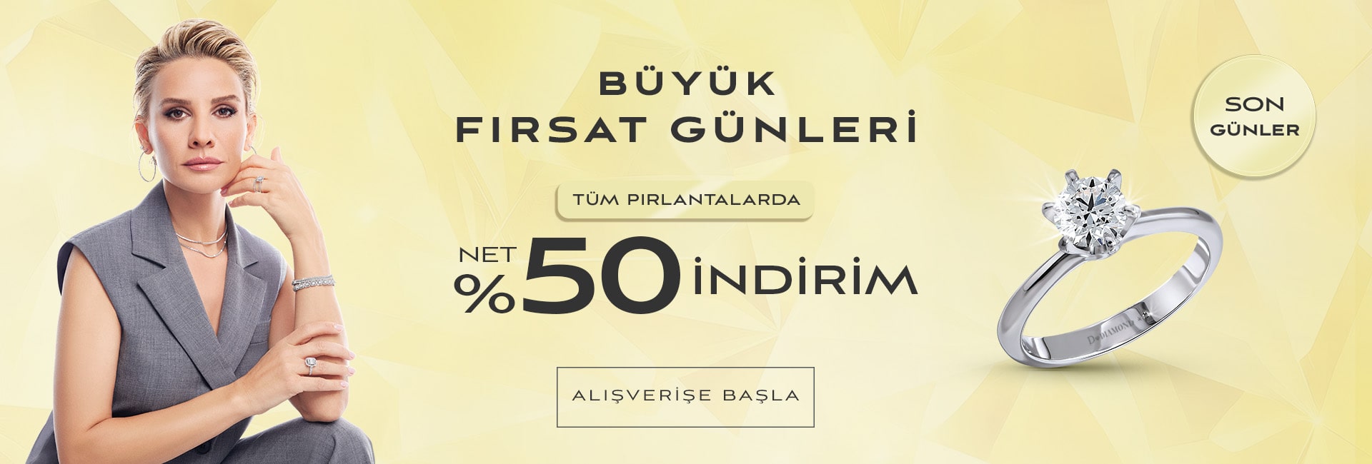 Büyük Fırsat Günler Tüm Pırlantalarda Net %50 İndirim!