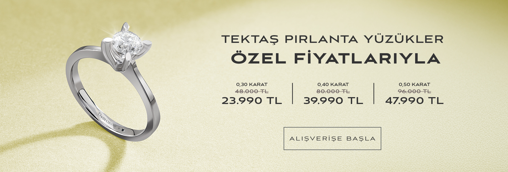 Tektkaş Pırlanta Yüzükler Özel Fiyatlarıyla!