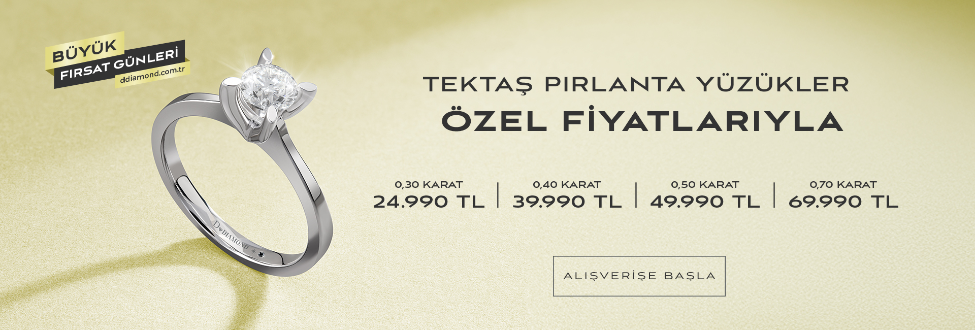 Tektkaş Pırlanta Yüzükler Özel Fiyatlarıyla!