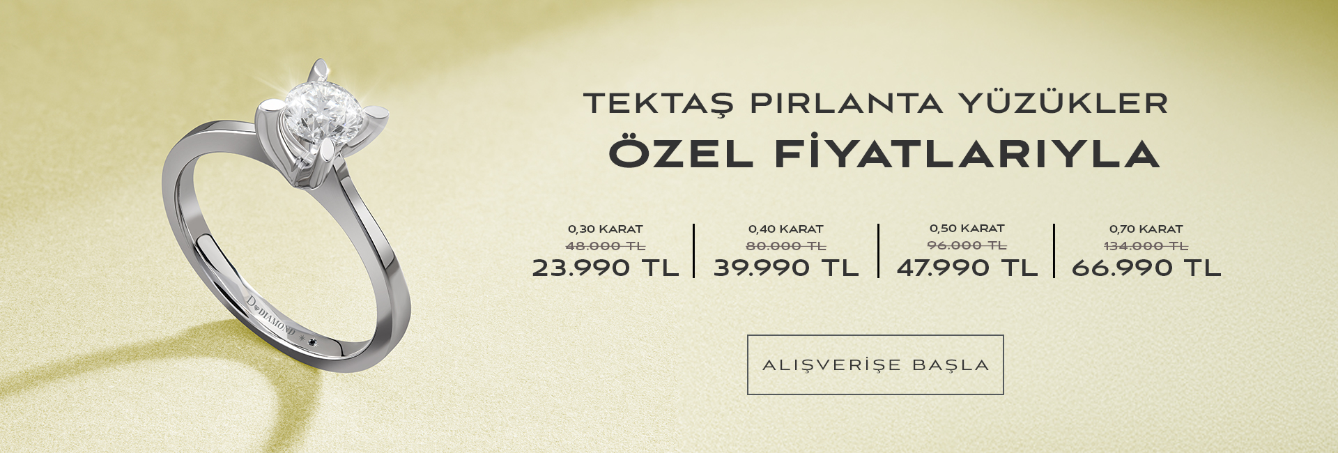 Tektkaş Pırlanta Yüzükler Özel Fiyatlarıyla!