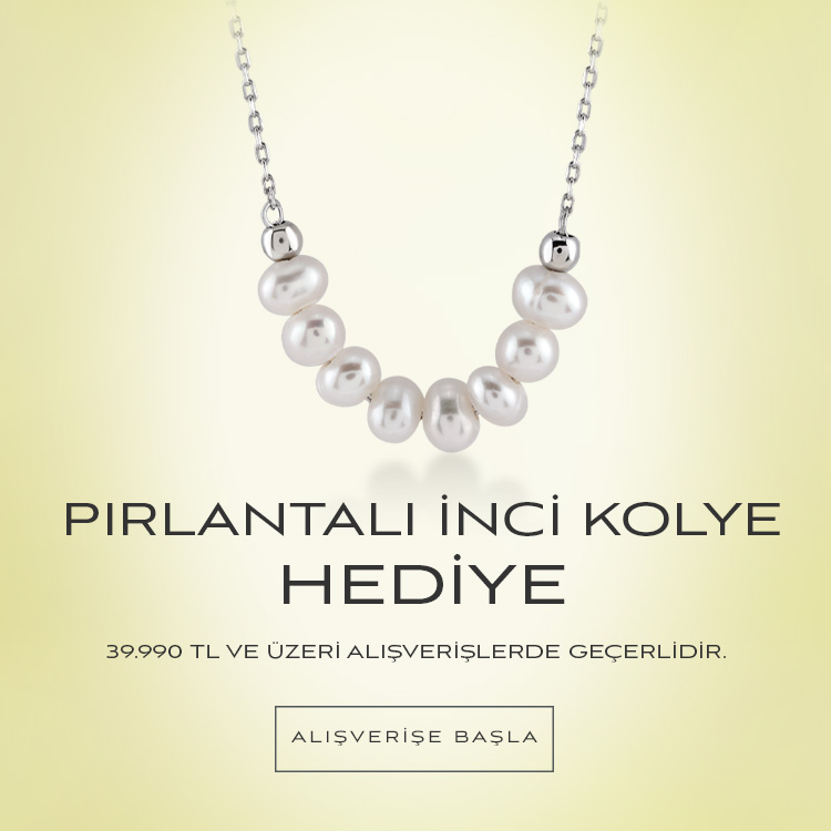 Pırlantalı İnci Kolye Hediye