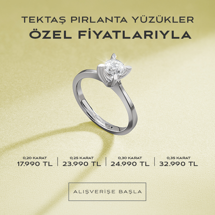 Tektaş Pırlanta Yüzük Özel Fiyatlarıyla!