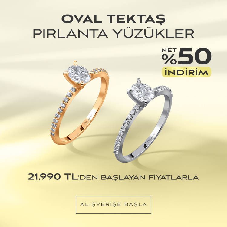 Oval Tektaş Pırlanta Yüzükler 