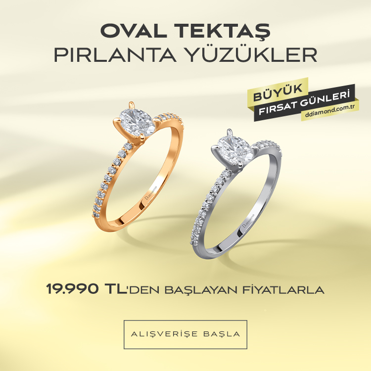 Oval Tektaş Pırlanta Yüzükler 