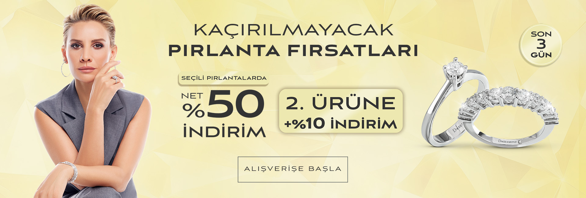 Kaçırılmayacak Pırlanta Fırsatları Net %50 İndirim!