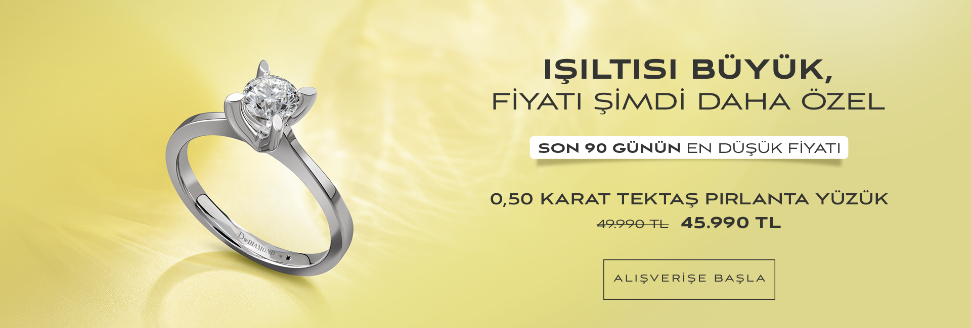 Tektaş Pırlanta Yüzük Özel Fiyatlarıyla!