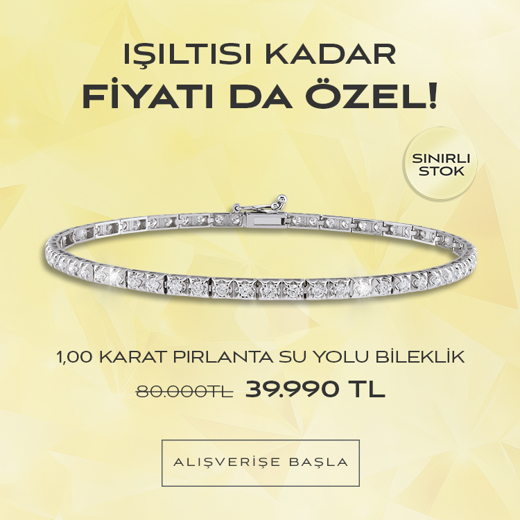 1,00 Karat Pırlanta Su Yolu Bileklik