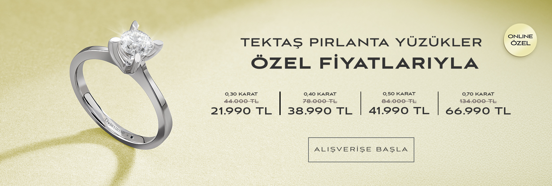 Tektkaş Pırlanta Yüzükler Özel Fiyatlarıyla!