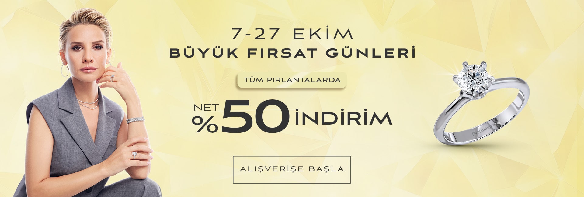 Büyük Fırsat Günler Tüm Pırlantalarda Net %50 İndirim!