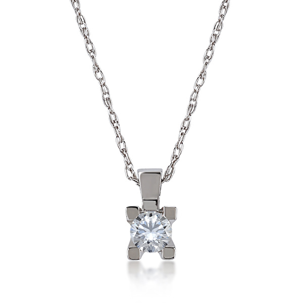 0,11 Karat Pırlanta Tektaş Kolye Ddiamond