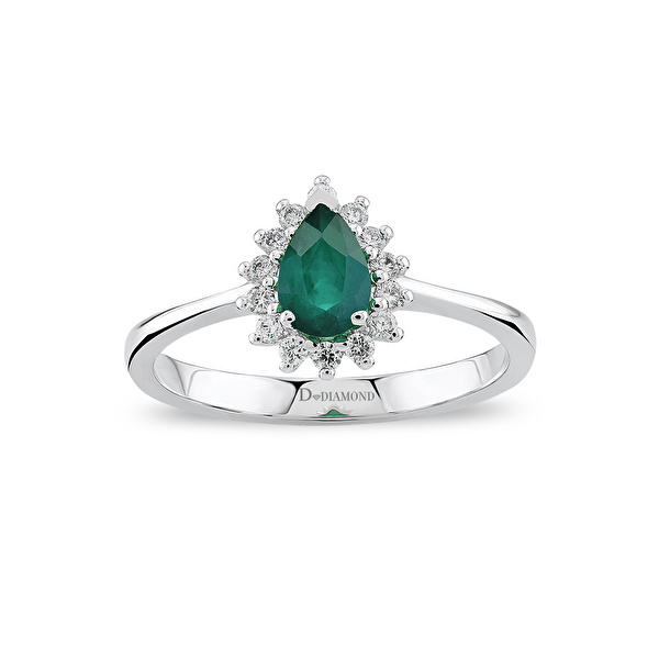 0,48 Karat Pırlanta Zümrüt Yüzük Ddiamond