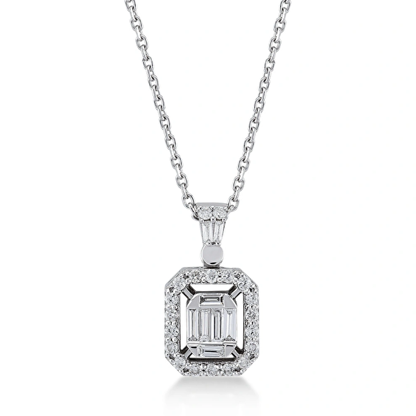0,29 Karat Pırlanta Baget Kolye Ddiamond