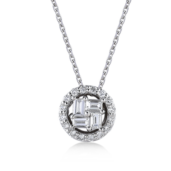 0,30 Karat Pırlanta Baget Kolye Ddiamond