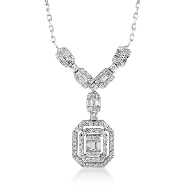 0,95 Karat Pırlanta Baget Kolye Ddiamond