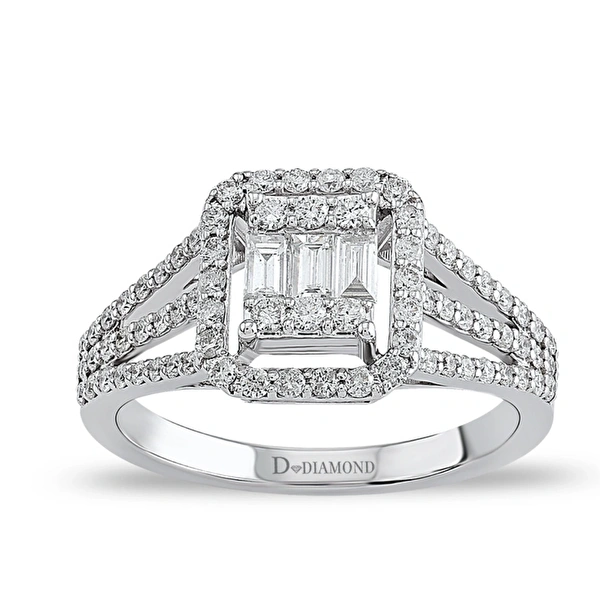 0,62 Karat Pırlanta Baget Yüzük Ddiamond
