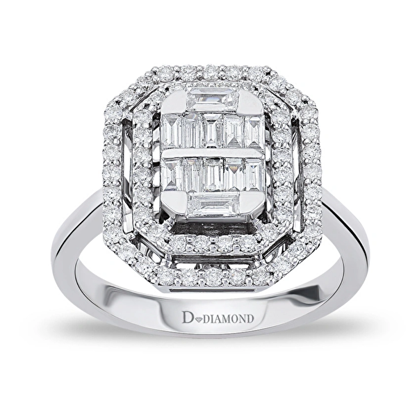 0,71 Karat Pırlanta Baget Yüzük Ddiamond