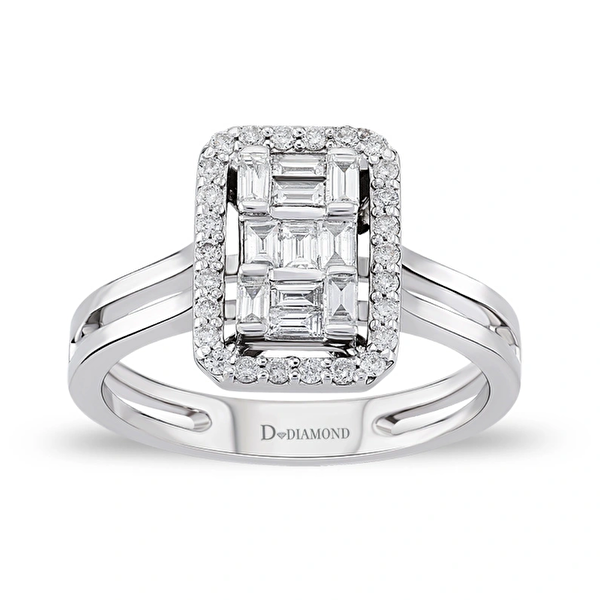 0,50 Karat Pırlanta Baget Yüzük Ddiamond