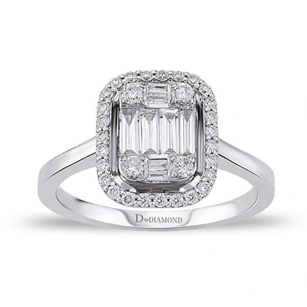 0,56 Karat Pırlanta Baget Yüzük Ddiamond