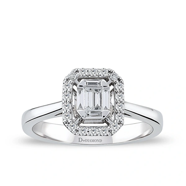 0,26 Karat Pırlanta Baget Yüzük Ddiamond