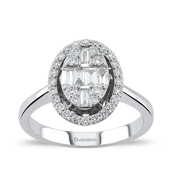 0,51 Karat Pırlanta Baget Yüzük  Ddiamond