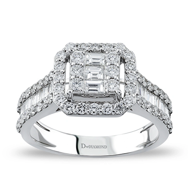 1,10 Karat Pırlanta Baget Yüzük Ddiamond