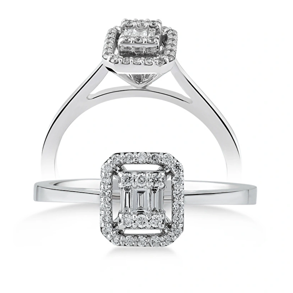 0,15 Karat Pırlanta Baget Yüzük  Ddiamond