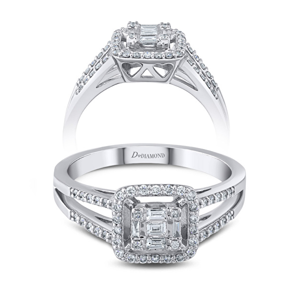 0,32 Karat Pırlanta Baget Yüzük Ddiamond