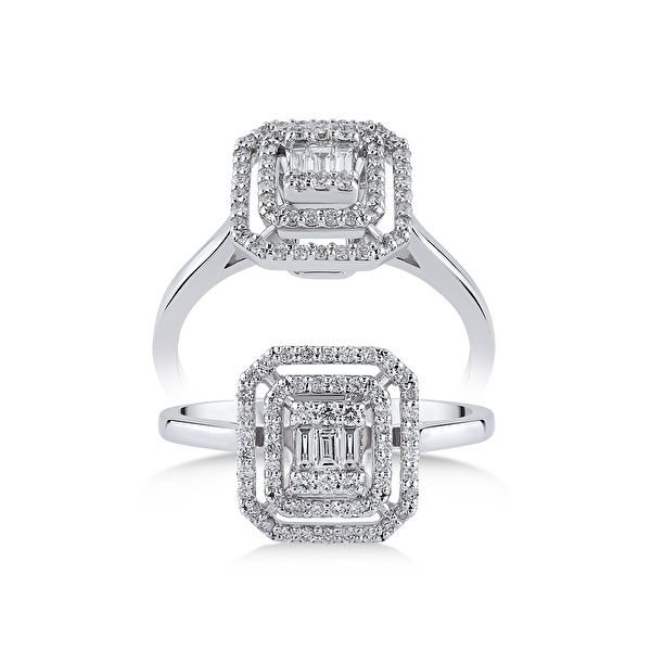 0,26 Karat Pırlanta Baget Yüzük Ddiamond