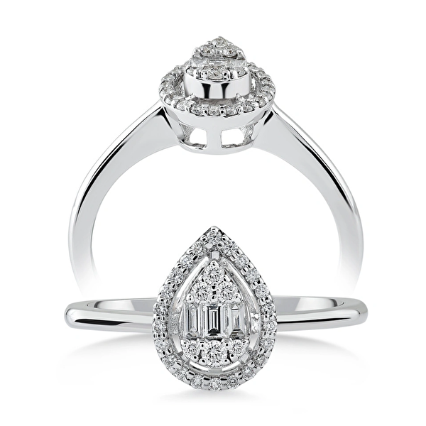 0,20 Karat Pırlanta Baget Yüzük  Ddiamond