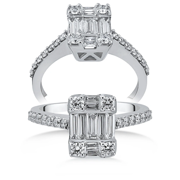 0,67 Karat Pırlanta Baget Yüzük Ddiamond