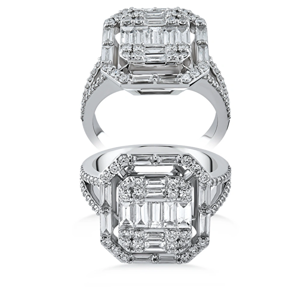 1.17 Karat Pırlanta Baget Yüzük Ddiamond