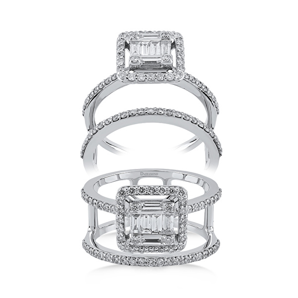 0,69 Karat Pırlanta Baget Yüzük Ddiamond