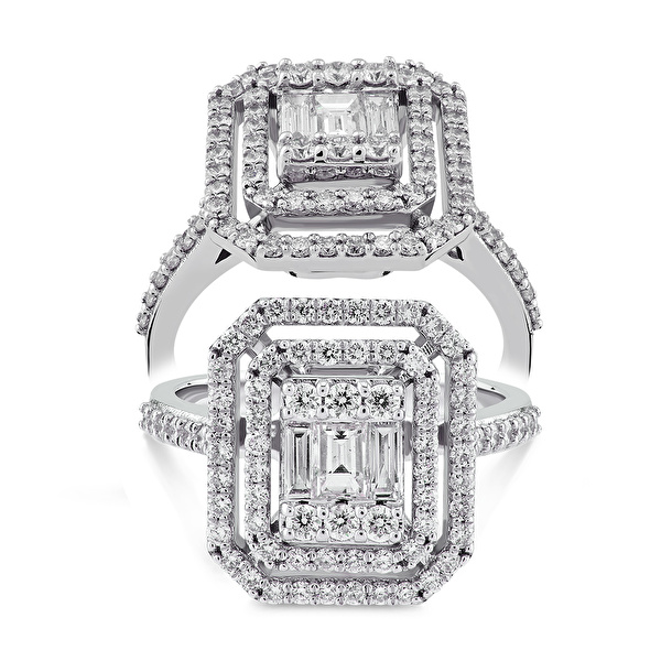 1,00 Karat Pırlanta Baget Yüzük Ddiamond