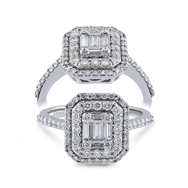 0,60 Karat Pırlanta Baget Yüzük  Ddiamond