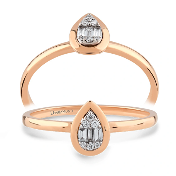 0,06 Karat Pırlanta Baget Yüzük Ddiamond