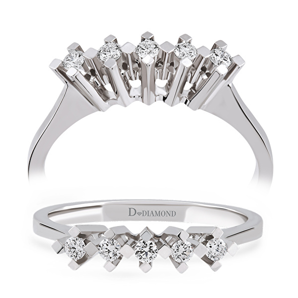 0,15 Karat Pırlanta Beştaş Yüzük Ddiamond