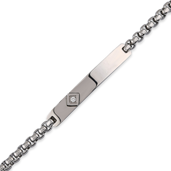 Pırlantalı Çelik Erkek Bileklik Ddiamond