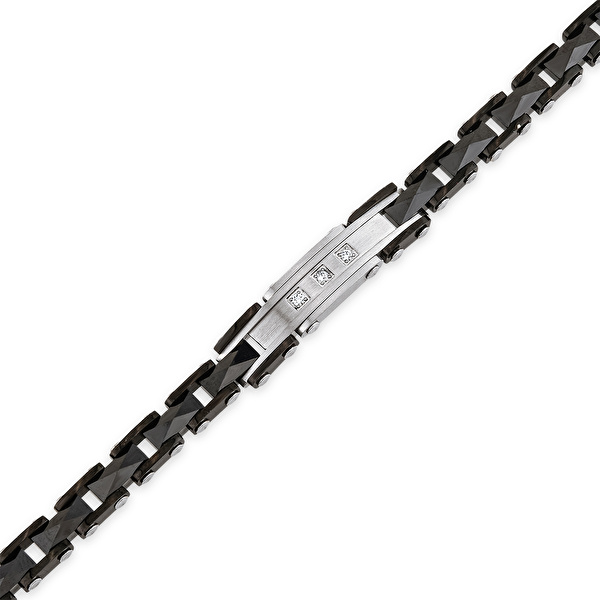 Pırlantalı Çelik Erkek Bileklik Ddiamond