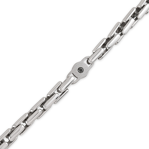 Pırlantalı Çelik Erkek Bileklik