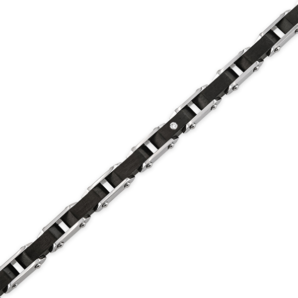 Pırlantalı Çelik Erkek Bileklik