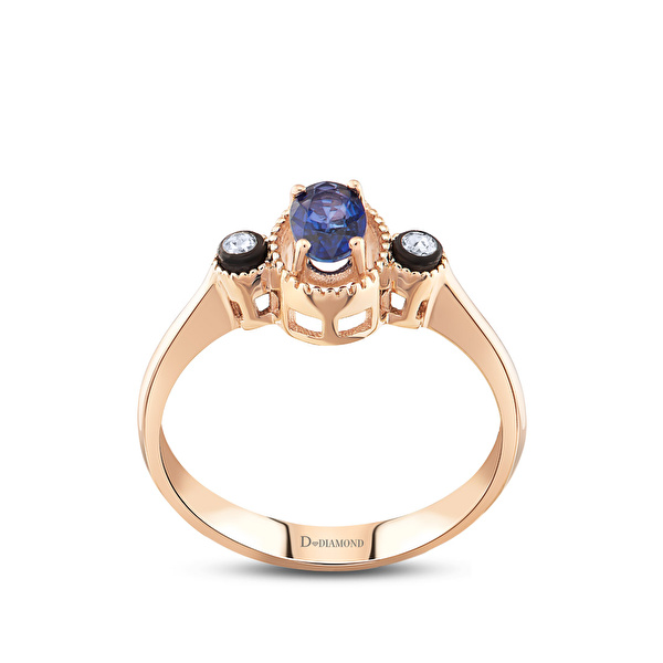 0,48 Karat Elmas Safir Yüzük